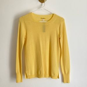 J Crew Yellow Cashmere Thin Crew Neck Sweater Size XXS